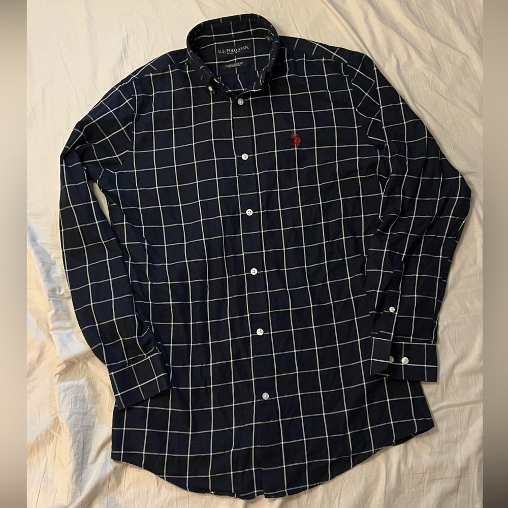 U.S. Polo Assn. Blue and Red Casual Button Down Shirt